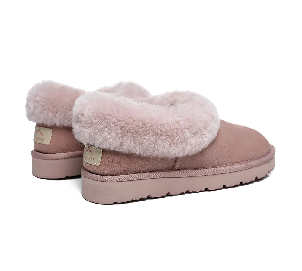 TARRAMARRA® UGG Slippers Women Sheepskin Wool Collar Clarrie