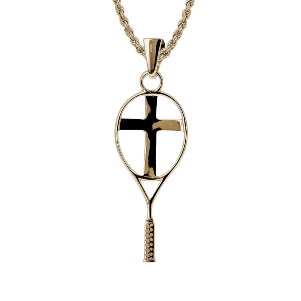 Tennis Cross Necklace | Gold