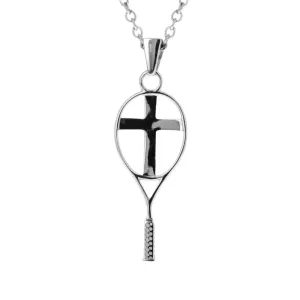 Tennis Cross Necklace | Sterling