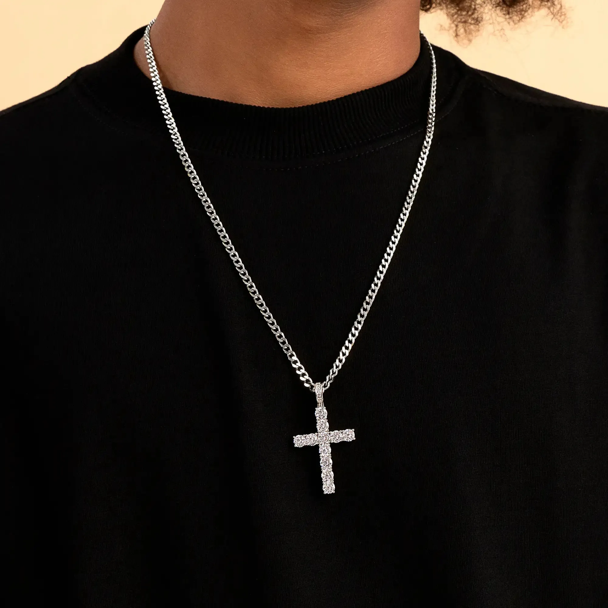 Tennis Cross Pendant - Medium