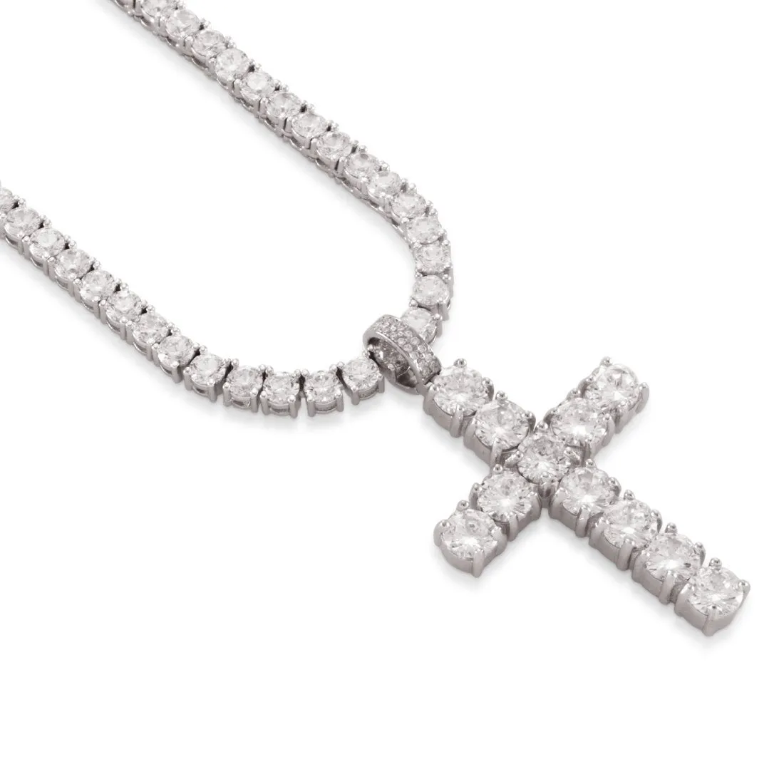 The White Gold Tennis Cross Set