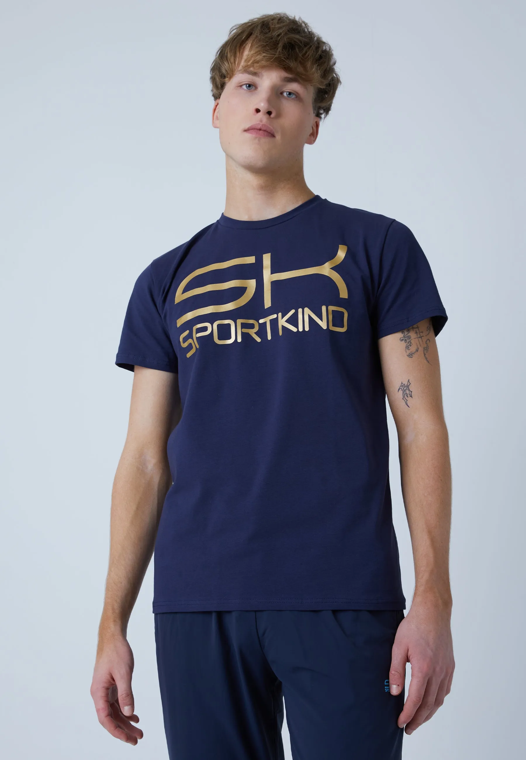 Training T-Shirt Cotton, navy blue