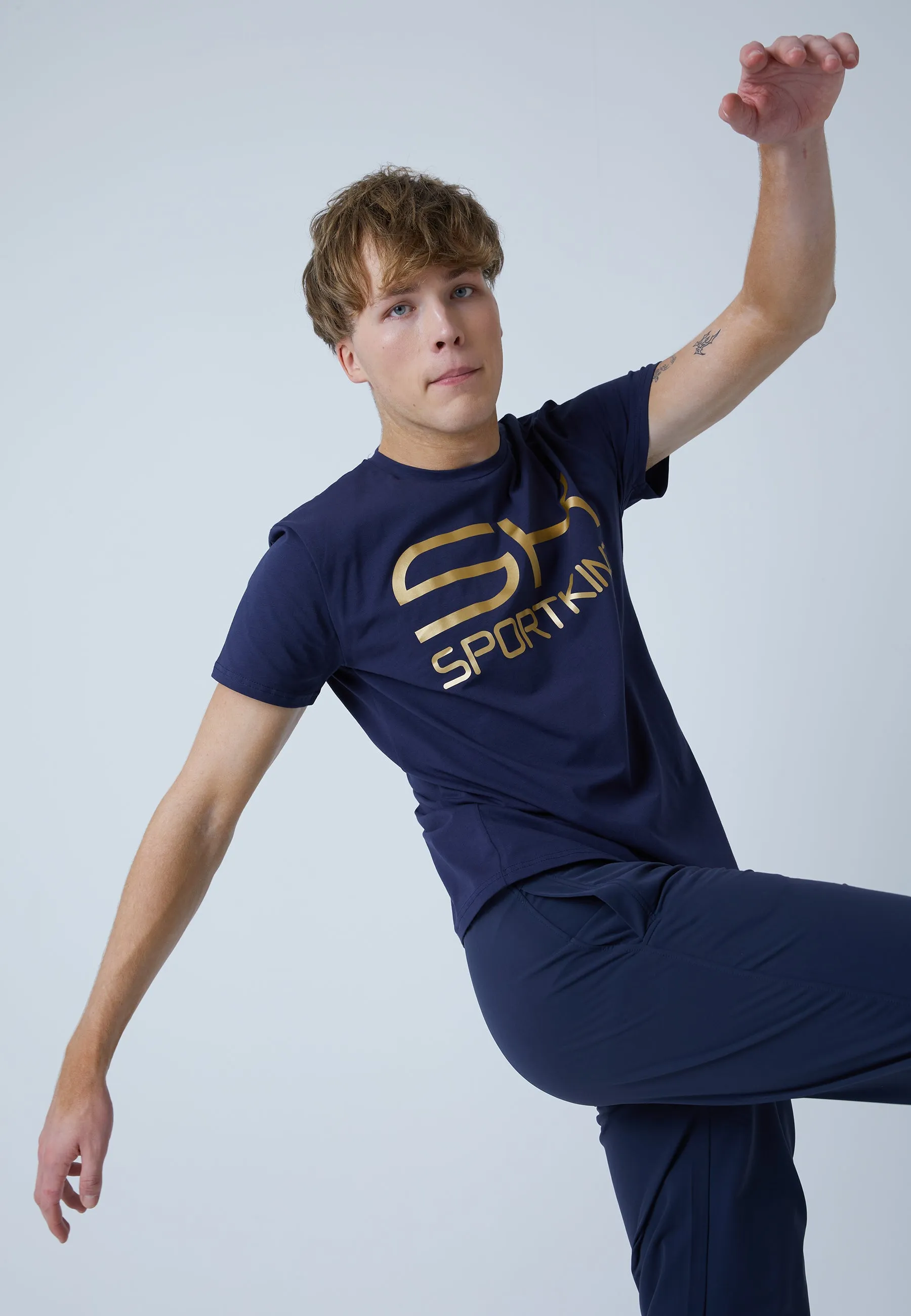 Training T-Shirt Cotton, navy blue