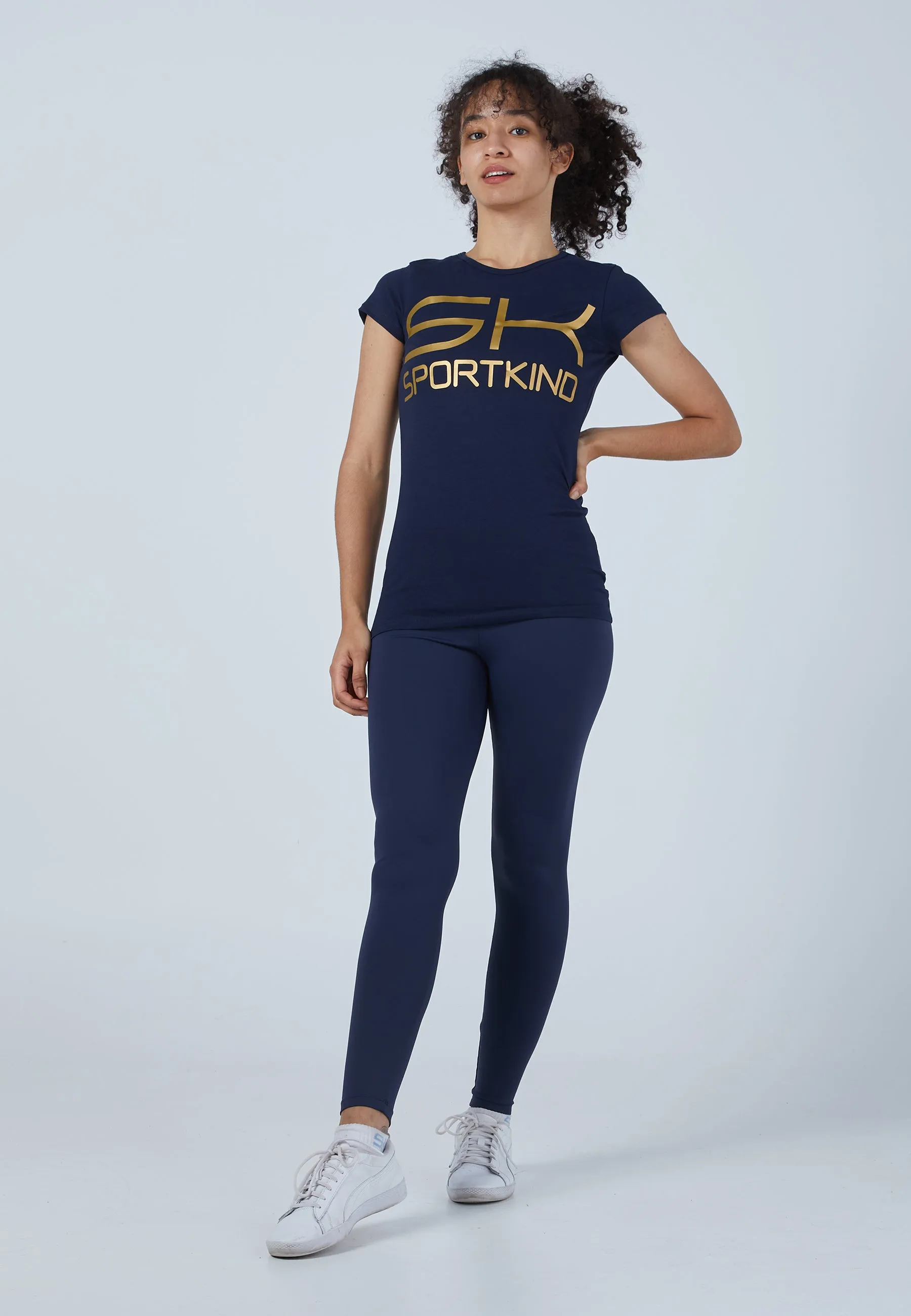 Training T-Shirt Cotton, navy blue