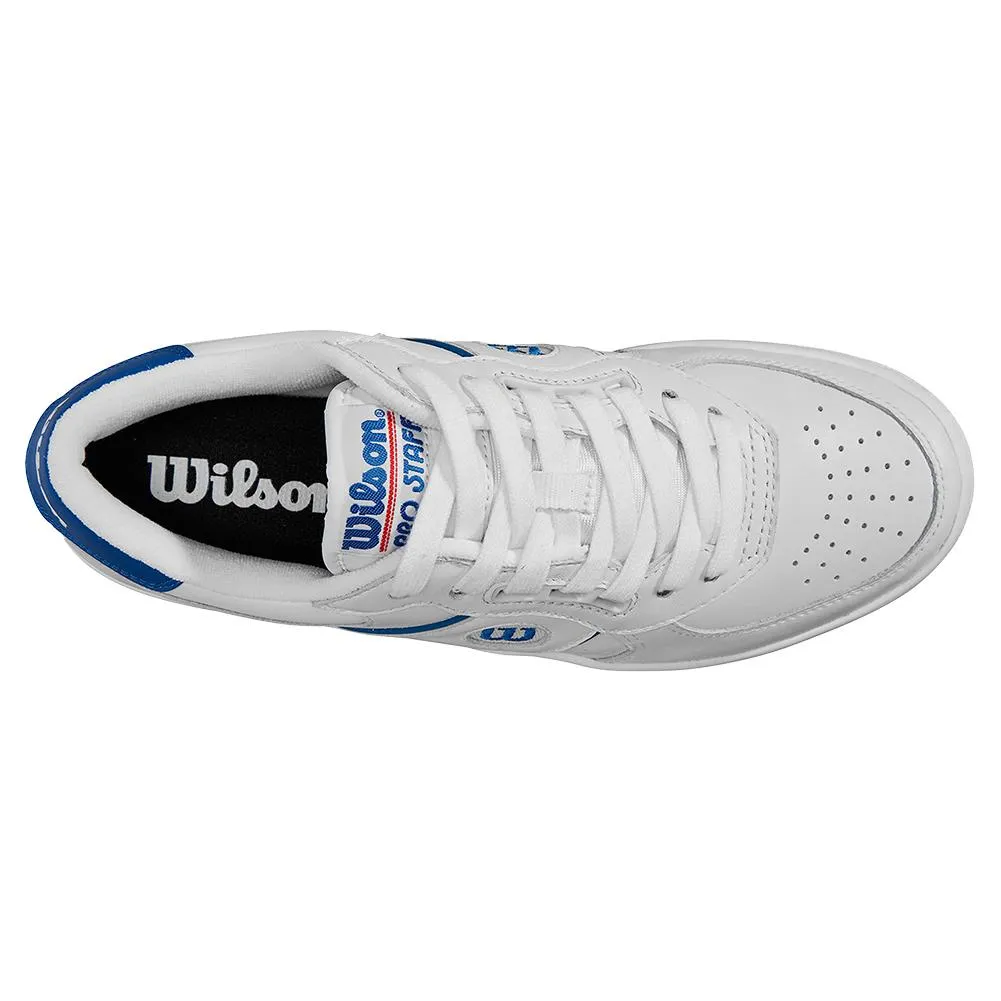 Unisex Pro Staff 87 Tennis Shoes White and Deja Vu Blue