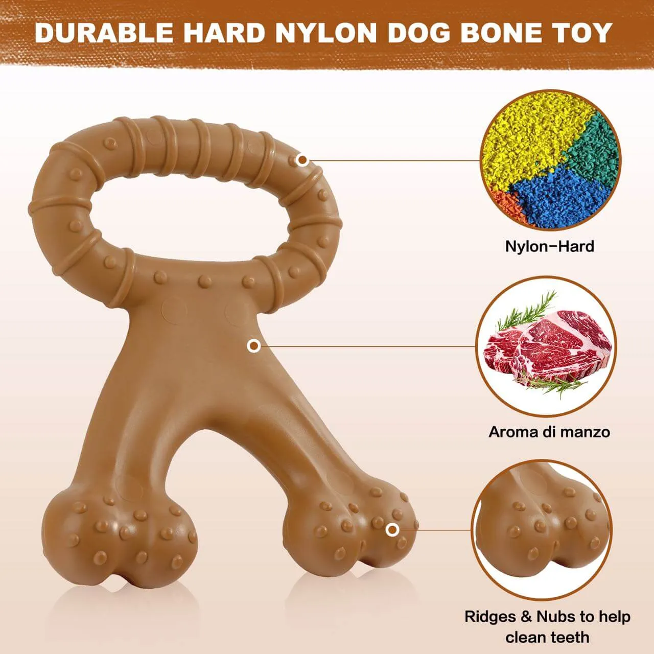 Very Durable Interactive Dog Chew Toys with Food Flavor for Medium Large Dogs