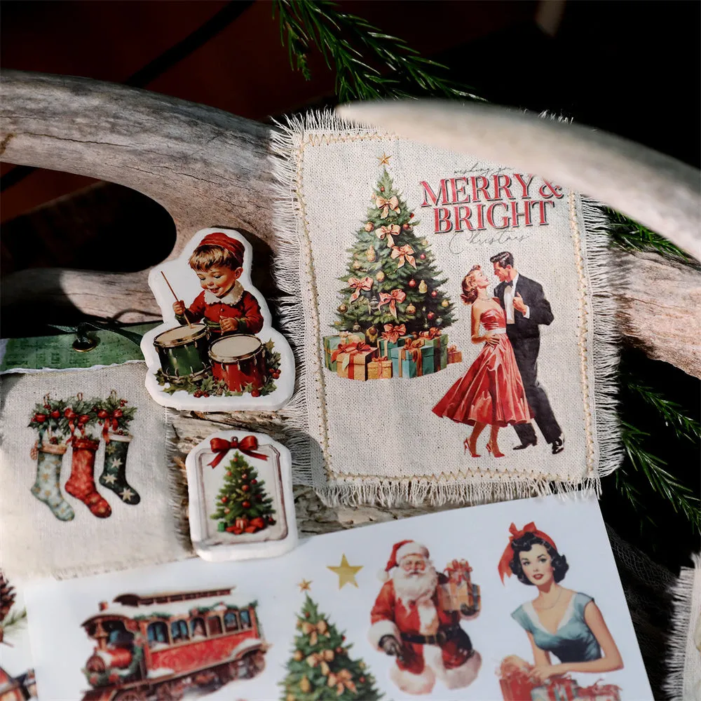 Vintage Christmas Rub On Sticker