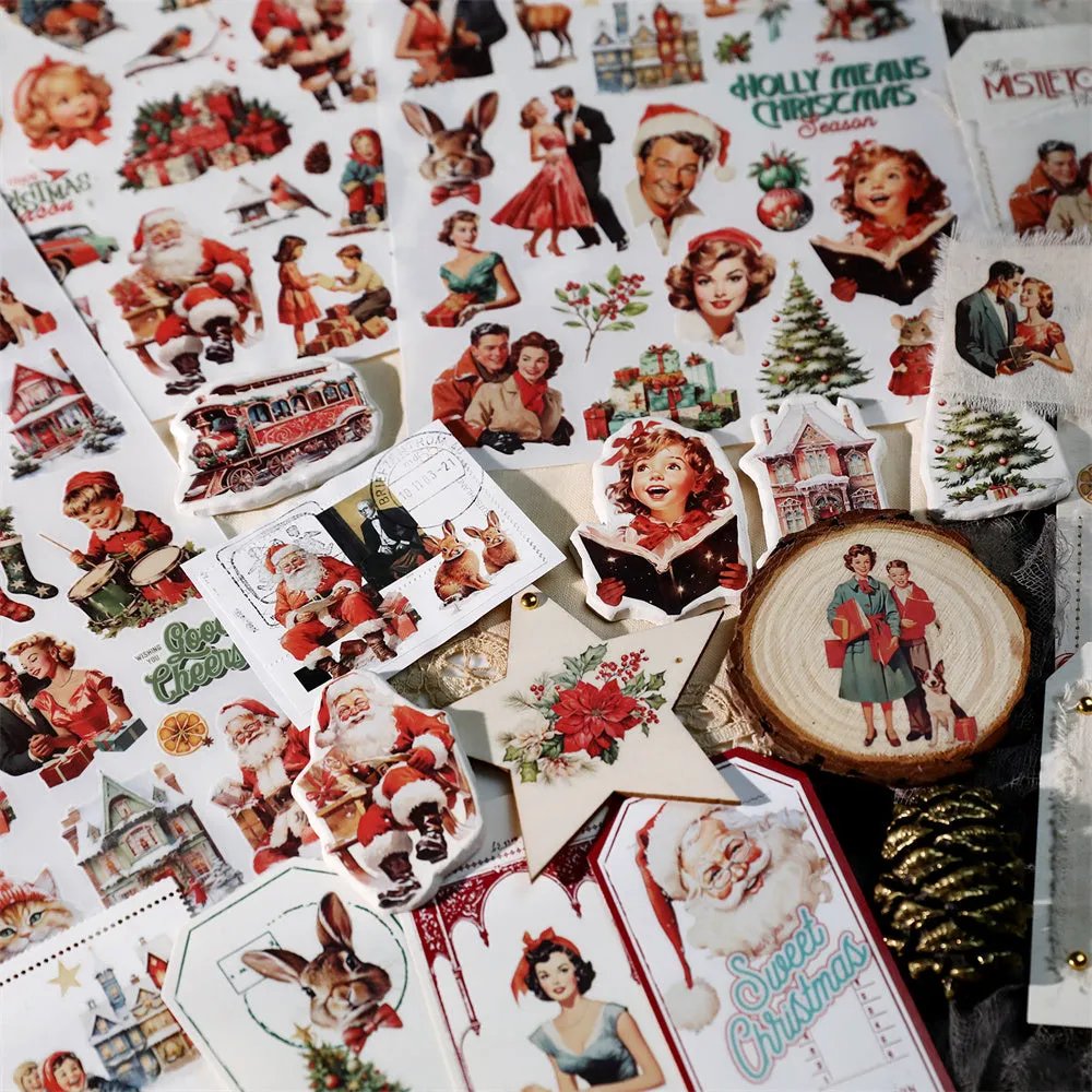 Vintage Christmas Rub On Sticker