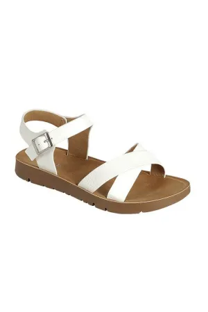 White Criss Cross Sandal