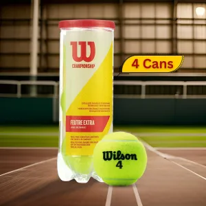 Wilson Four Championship Extra Duty Tennis Balls Dozen, 4 Cans