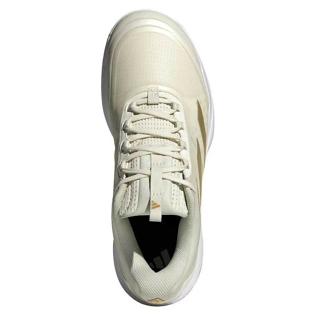 Womens Avacourt 2 Tennis Shoes Off White and Gold Metallic