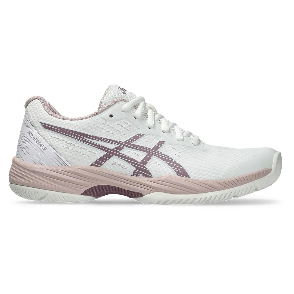 Womens Gel-Game 9 Tennis Shoes White and Dusty Mauve