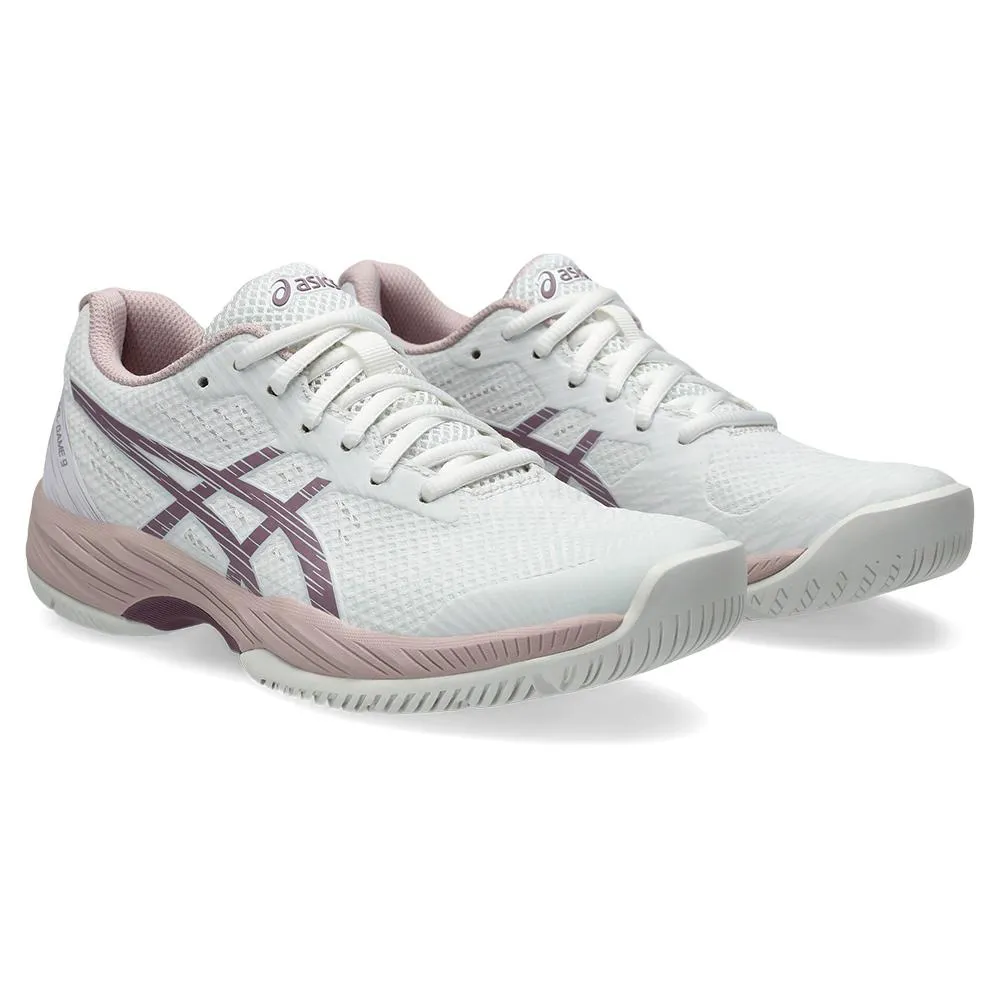 Womens Gel-Game 9 Tennis Shoes White and Dusty Mauve