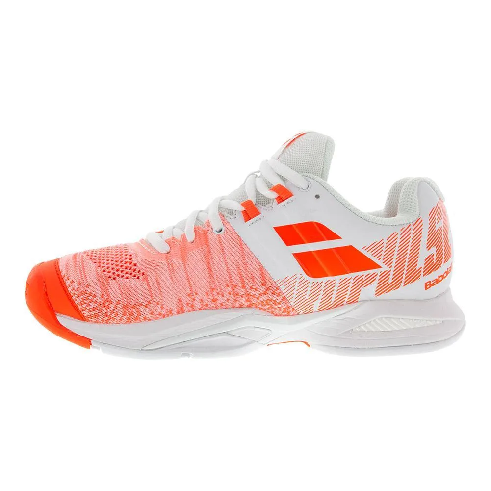 Women's Propulse Blast White and Fluo Strike All Court Tennis Shoes