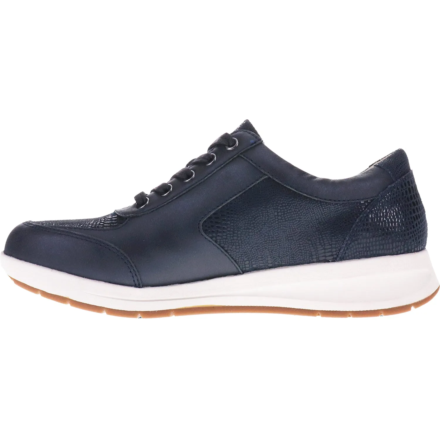 Women's Revere Boston Navy Lizard Leather