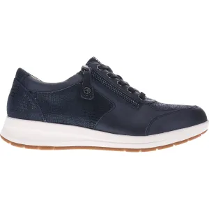 Women's Revere Boston Navy Lizard Leather