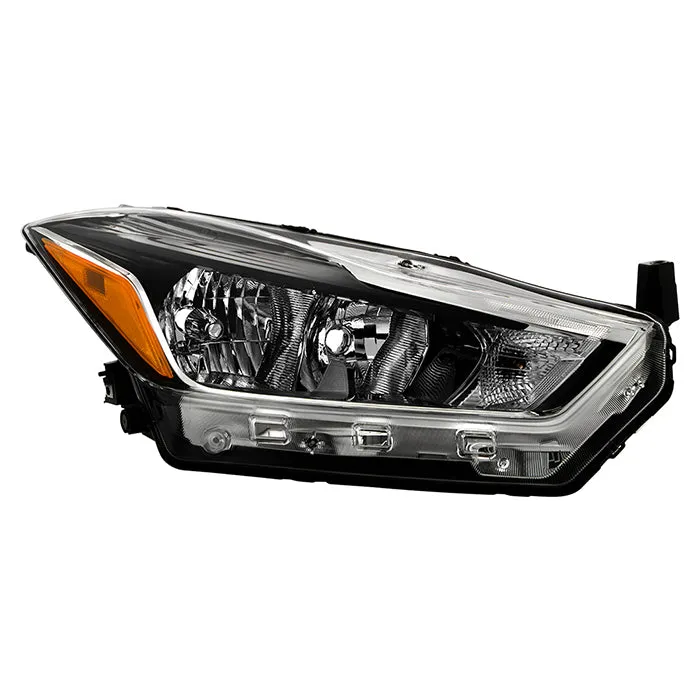 Xtune Headlights Nissan Kicks S / SV (18-20) [OE Style - Halogen Only] Black w/ Amber Turn Signal Light