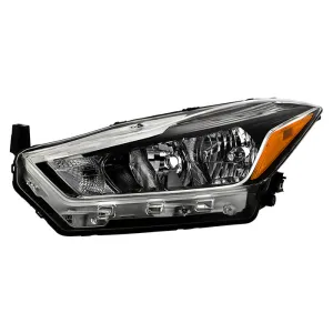 Xtune Headlights Nissan Kicks S / SV (18-20) [OE Style - Halogen Only] Black w/ Amber Turn Signal Light