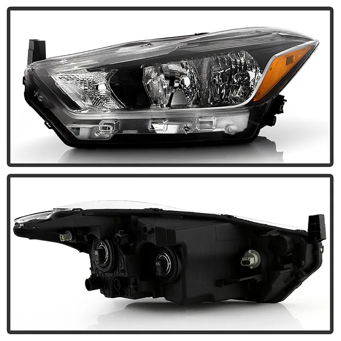 Xtune Headlights Nissan Kicks S / SV (18-20) [OE Style - Halogen Only] Black w/ Amber Turn Signal Light